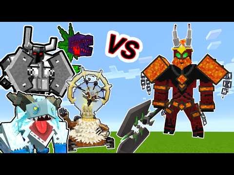 Demon Lord Vs. Mowzie's Mobs Monsters in Minecraft Showcase