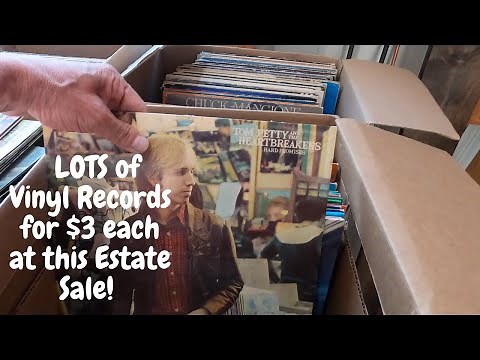 Large Vinyl LP Record Haul From This Estate Sale in 4K