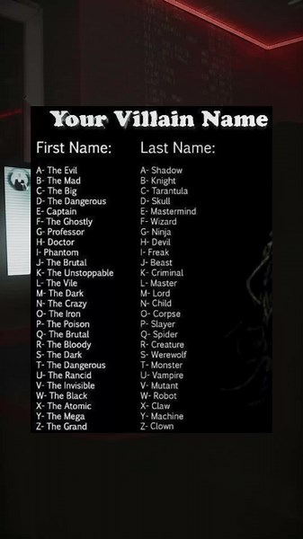 Encuentra tu nombre de villano perfecto