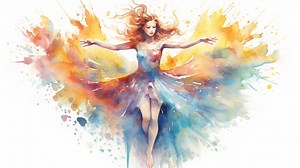 Watercolor Woman Dress Art Digital Art Download - Etsy