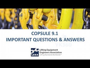 LEEA COPSULE 9.1 | Important Questions & Answers | Lifting Equipment Inspection | LEEA Exam Guide