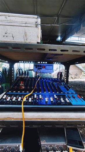 Audio Equipment Setup in Outdoor Environment