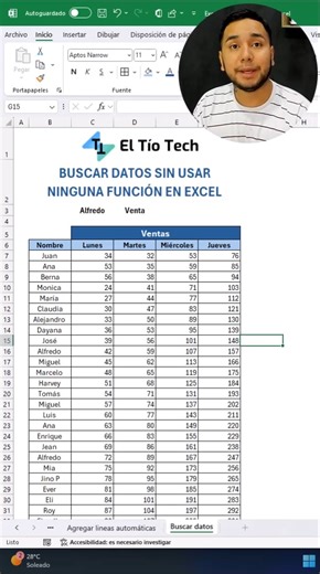 Búsqueda rápida sin fórmulas en Excel✅ #ElTioTech #Excel #excellence #exceltutorial #shorts | El Tio Tech