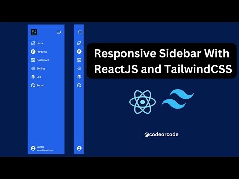 Create Responsive Sidebar with React JS and tailwind CSS | React JS and tailwind CSS tutorial