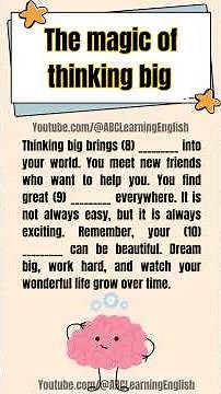 A2 English Reading Practice: The Magic of Thinking Big🗣️ #esl #english #speakconfidentenglish