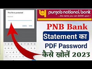 How To Open PNB Bank Statement PDF Password 2023 | PNB Bank Statement PDF Password Kese Khole