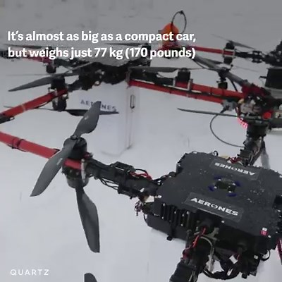 53K views · 495 reactions | Wind turbines are really difficult to clean. Sometimes it requires a helicopter. But now there's another way: a giant drone the size of a small car. | Quartz | Facebook