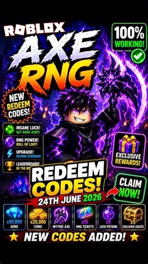 Axe RNG Codes | Roblox Axe RNG Redeem Codes #axerng