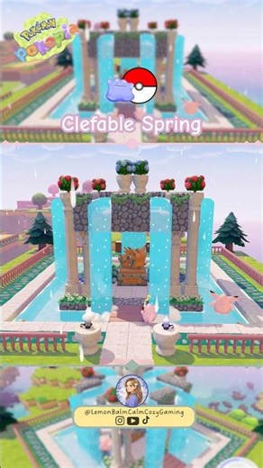 Welcome to the Clefable Spring home to Clefable, Clefairy, and Cleffa! #pokopia #pokemon
