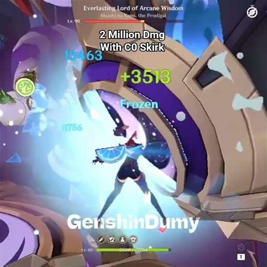 2 Million Dmg With C0 Skirk #genshinimpact #skirk #linnea #zibai