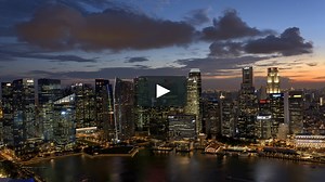 Continuous day-to-night time lapse of Singapore skyline