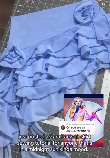 Replying to @ginacourts Zara Larsson skirt sewing pattern tutorials are now up! #zaralarsson #zaralarssontour #midnightsun #sewingtutorial #sewingpattern