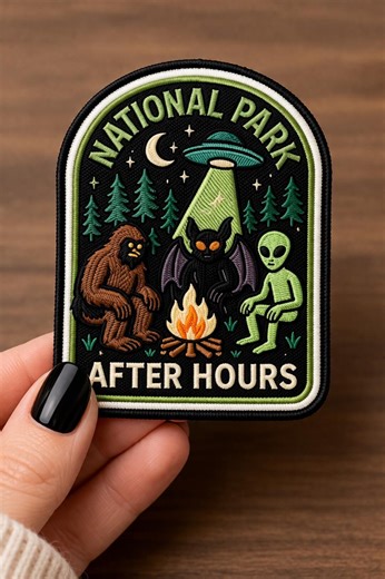 Custom National Park Embroidered Patch Funny Cryptid Camping Bigfoot Alien UFO Badge Iron on Sew on Jacket Backpack Gift - Etsy