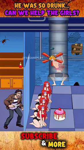 🤢 That crazy guy... Can he help the girls? #games #gameplay #funny