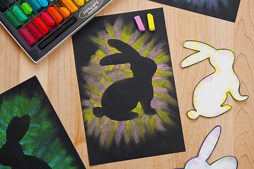 Easter Chalk Art - Easy Chalk Silhouette Craft for Spring