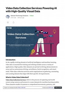 Video Data Collection Services: Powering AI with High-Quality Visual Data - SlideServe