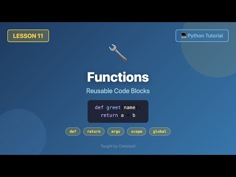 Python Functions Tutorial - def, return, scope, keyword arguments | Beginner #11