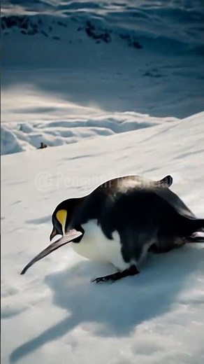 Pure Joy: Penguins Belly-Sliding on Ice