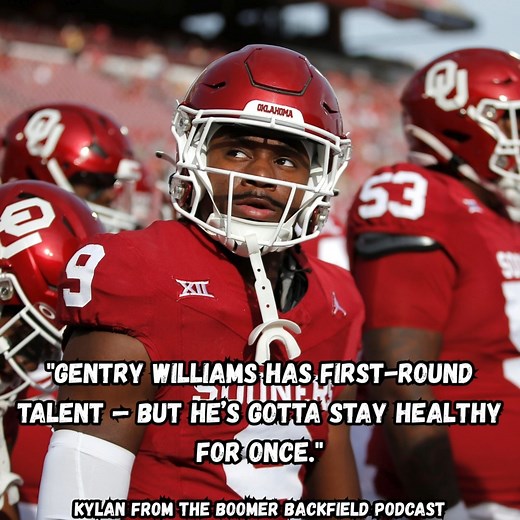 Gentry Williams, Oklahoma’s star cornerback, has the talent to be a first-round pick in the 2026 NFL Draft. The Tulsa native, a former four-star recruit, boasts elite speed (4.29 forty), fluid hips, and playmaking instincts, with three interceptions and 30 tackles in 2023. His versatility to play outside or in the slot, combined with leadership as a two-time game captain, draws comparisons to NFL corners like Donte Jackson. When healthy, Williams’ ability to lock down receivers and deliver in bi