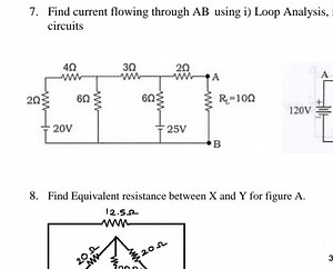 Find current flowing through AB using i) Loop Analysis, circuit... | Filo