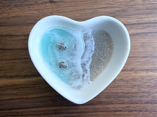 Personalized Turtle Ring Dish, Ceramic Beach Ocean Decor - Etsy