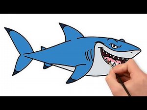 Vẽ Con Cá Mập Đơn Giản Và Tô Màu Cho Bé