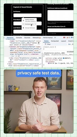 Pixel Pirate: Interactive DevTools demo
