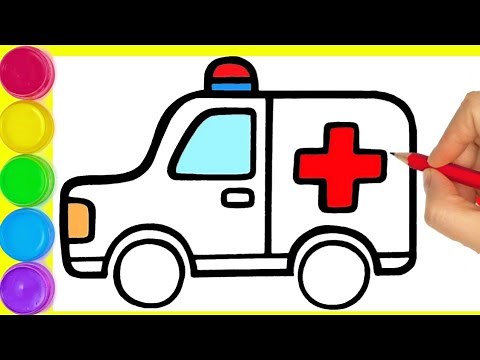 How to draw 108 ambulance Drawing colour step by step drawing for beginners to HD || By Arya Art.
