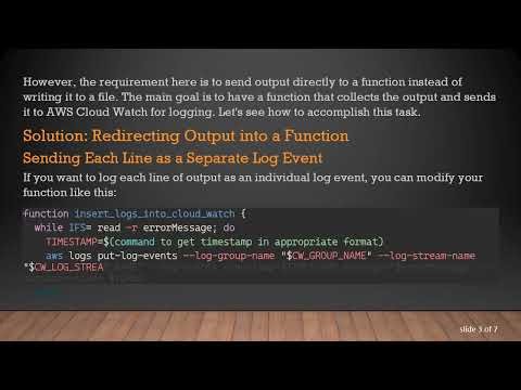 Redirecting STDOUT and STDERR to Cloud Watch from a Bash Function
