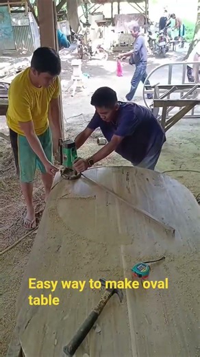 Easy way to make oval table #woodworking #wooddesigner #wood #woodscraft #carving