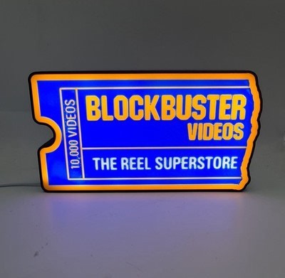 1985 BLOCKBUSTER Logo Video Tape / Game Rental Store Lightbox Sign Shelf Art | eBay