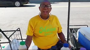 Mama Juice right outside A&A trini Restaurant brooklyn New York.