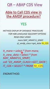 QR 6 - CDS Views - Call CDS View inside the AMDP method