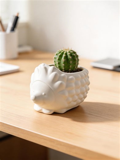 Hedgehog Mini Cactus Planter, Succulent Planter, Desk Decor - Etsy