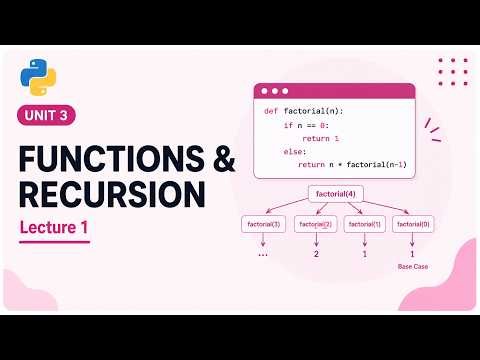 Unit 3, Functions and Recursion, Lecture 1