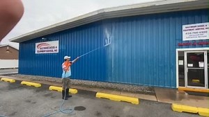 Zack Dronet with Back In Time Pressure Washing out of Glen Burnie, MD sent us in these photos. Zack used our Cleansol BC to clean up and remove the terrible oxidation on this metal sided building. His dilution and process is a company secret. The results show that his efforts got excellent results. Great work! #fb #clean #knowledge #new #MakeThatMoney #motivation #LikeAndShare #humpdaymotivation #smallbusinessowner #smallbusiness #share #Smart #Wow #greatness #beforeandafter | EaCo Chem, Inc.