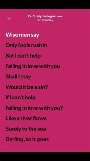 Elvis Presley: Can't Help Falling in Love Lyrics