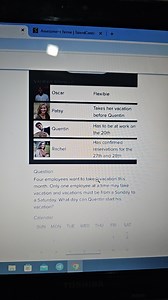 Vacation Scheduling ProblemFour employees want to take a vaca... | Filo
