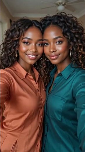 Two African women kiss in a loving selfie #lesbian #kiss #lgtb #selfie