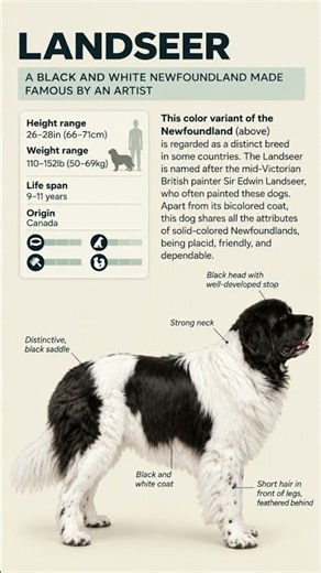 Landseer Newfoundland🖤🤍Black & White Giant Dog! Gentle, Huge & Beautiful🐕