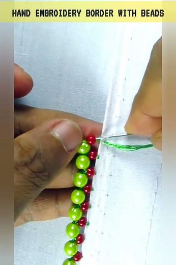 Hand Embroidery Border with Beads | Easy DIY Tutorial for Beginners