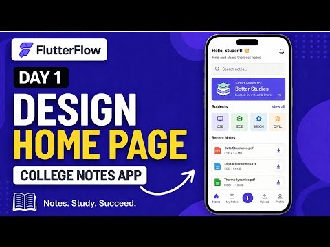 FlutterFlow Complete Course in Hindi | Build a Notes App (Beginner to Expert)