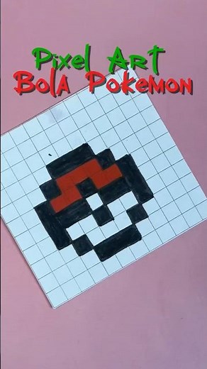 Easy Pixel Art bola pokemon mini⚽️✨#pixelart #coloring #shorts