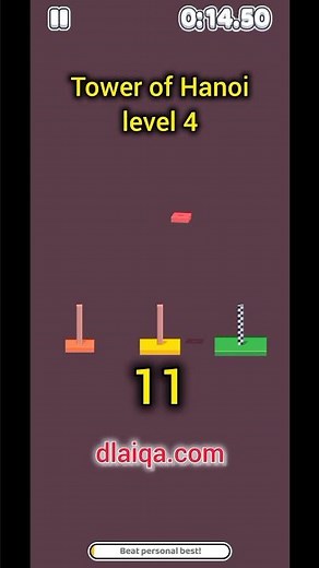 Tower of Hanoi - Level 4 (15 Steps)