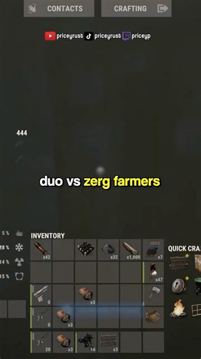 Duo vs Zerg Farmers #rust #rustpvp #priceyrust #shorts