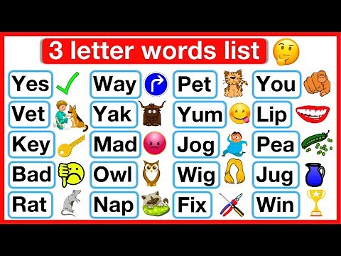 3 Letter Words List 🤔 | Phonics lesson 3 | Reading Words Lesson | Learn with examples