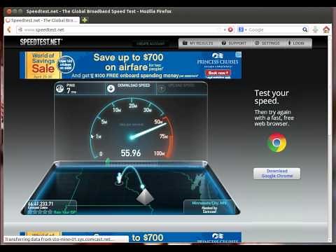 Comcast Xfinity 50Mbps service speed test