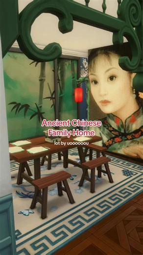 i added some cc decor as this is where my legacy family for this era lives #sims4 #simstok #sims4historychallenge #sims4build #ancientchina #sims4savefile