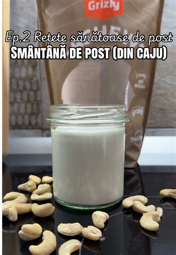 Smântână de post, din caju 🌱 Salvează și trimite rețeta unui prieten care ține post! 🫶 Ingrediente * 150 grame caju crud * 300 ml apa ( pt hidratare ) * 150 ml apa plata * un varf de cutit cu sare * 2 lingurițe de drojdie inactivă * zeama de la o jumatate de lamaie Modul de preparare îl găsești în video 👆 Dacă ți-a plăcut rețeta mea nu uita să mă urmărești pentru mai multe idei de rețete sănătoase și delicioase 🌱 Beneficii caju: 1. Proteine de calitate . Ajută la construirea și repararea țes