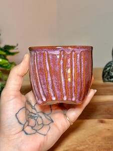 Handmade Ceramic Planter, Small Plant Pot With Drainage, Funky Plant Pots, Valentines Day Gift, Bonsai Pot, Boho Planter, Purple Pottery - Etsy Australia